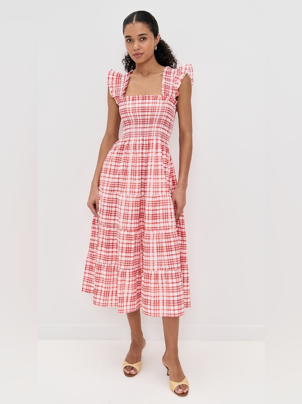 New Hill House Cherry Gingham Ellie Nap Dress - size xsmall - Picture 2 of 4